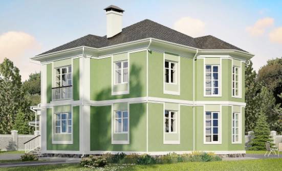 170-001-Л Проект двухэтажного дома и гаражом, простой дом из газобетона Мирный | Проекты домов от House Expert