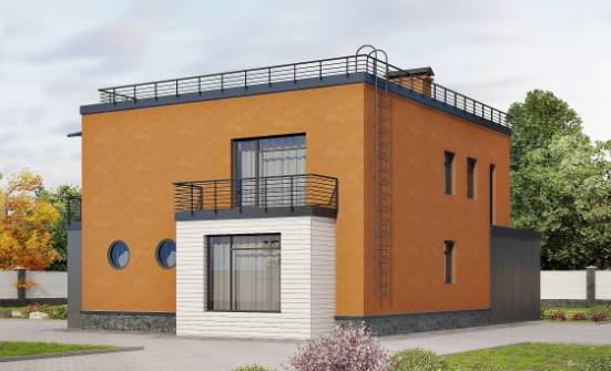 260-002-Л Проект двухэтажного дома и гаражом, уютный домик из теплоблока Алдан | Проекты домов от House Expert