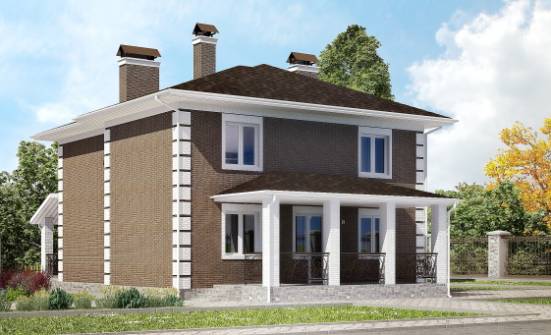 185-002-П Проект двухэтажного дома, доступный коттедж из блока Нерюнгри | Проекты домов от House Expert