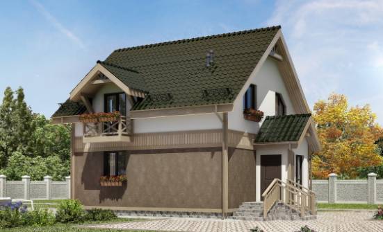 105-001-Л Проект двухэтажного дома с мансардным этажом, экономичный домик из газосиликатных блоков Якутск | Проекты домов от House Expert