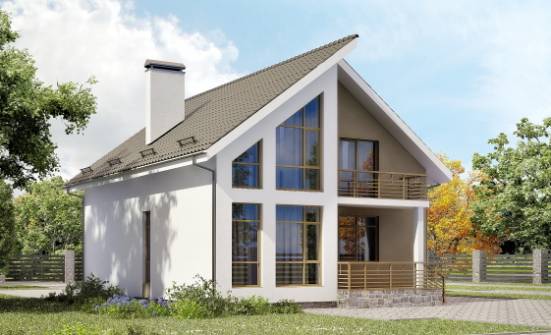 170-006-Л Проект двухэтажного дома с мансардным этажом, классический домик из газобетона Нерюнгри | Проекты домов от House Expert