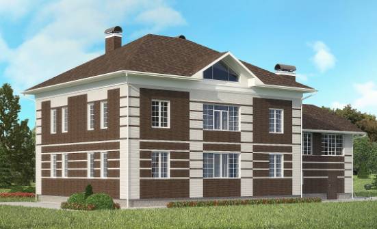 505-002-Л Проект трехэтажного дома и гаражом, огромный домик из кирпича Ленск | Проекты домов от House Expert