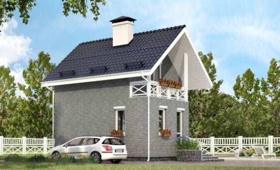 045-001-П Проект двухэтажного дома с мансардным этажом, уютный коттедж из газобетона Мирный | Проекты домов от House Expert
