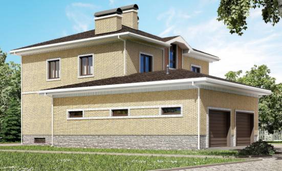 350-002-Л Проект трехэтажного дома, гараж, огромный коттедж из кирпича Ленск | Проекты домов от House Expert