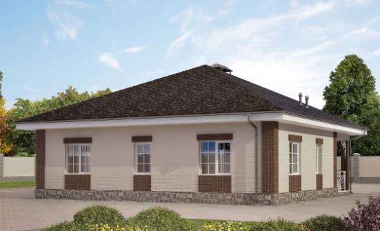 100-004-Л Проект одноэтажного дома, экономичный загородный дом из поризованных блоков Нерюнгри | Проекты одноэтажных домов от House Expert