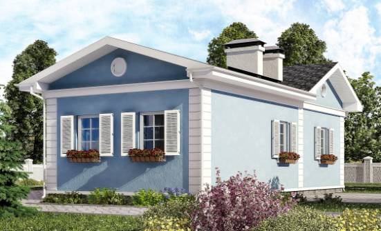 090-004-П Проект одноэтажного дома, бюджетный домик из блока Мирный | Проекты домов от House Expert