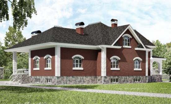 600-001-П Проект трехэтажного дома с мансардой, гараж, красивый дом из блока Ленск | Проекты домов от House Expert