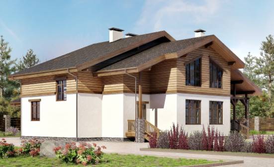 210-006-П Проект двухэтажного дома мансардный этаж, простой загородный дом из кирпича Нерюнгри | Проекты домов от House Expert