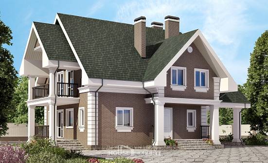 140-003-П Проект двухэтажного дома мансардой, гараж, красивый домик из керамзитобетонных блоков Нерюнгри | Проекты домов от House Expert