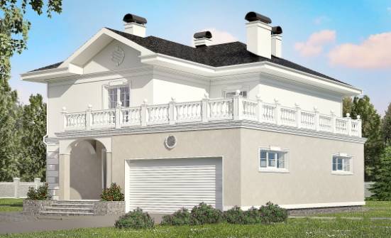 340-002-П Проект двухэтажного дома и гаражом, классический загородный дом из кирпича Ленск | Проекты домов от House Expert