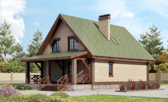 160-011-П Проект двухэтажного дома мансардой, скромный загородный дом из поризованных блоков Ленск | Проекты домов от House Expert