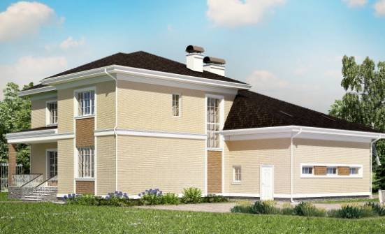 335-001-Л Проект двухэтажного дома, гараж, современный коттедж из кирпича Якутск | Проекты домов от House Expert
