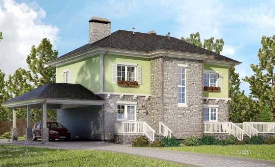 155-006-П Проект двухэтажного дома, гараж, компактный дом из поризованных блоков Нерюнгри | Проекты домов от House Expert