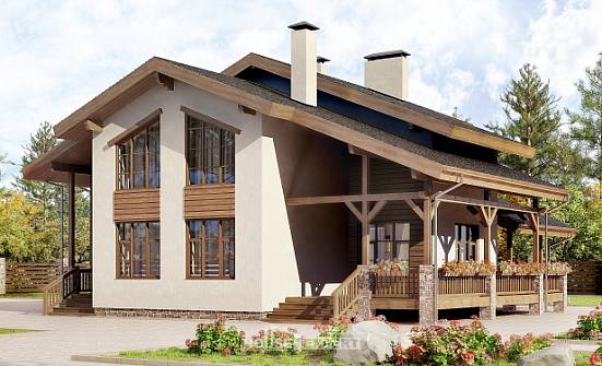 240-003-П Проект двухэтажного дома мансардой, красивый коттедж из кирпича Нерюнгри | Проекты домов от House Expert