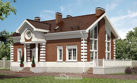 160-009-П Проект двухэтажного дома мансардный этаж, классический домик из теплоблока Ленск | Проекты домов от House Expert