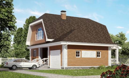 160-006-П Проект двухэтажного дома мансардой и гаражом, современный дом из газобетона Якутск | Проекты домов от House Expert
