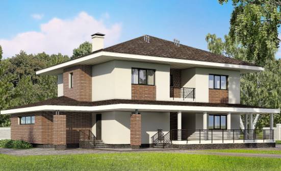 275-002-П Проект двухэтажного дома, гараж, огромный домик из кирпича Ленск | Проекты домов от House Expert