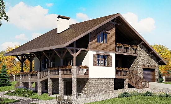 300-003-П Проект трехэтажного дома мансардой и гаражом, уютный дом из кирпича Якутск | Проекты домов от House Expert