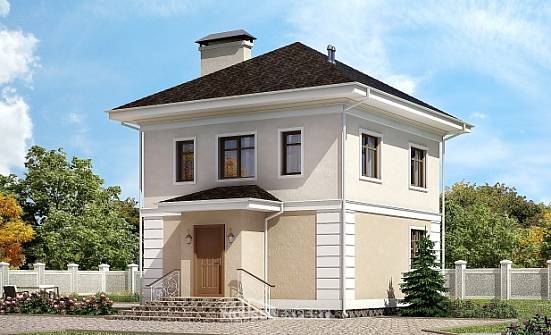 090-003-Л Проект двухэтажного дома, простой коттедж из теплоблока Якутск | Проекты домов от House Expert