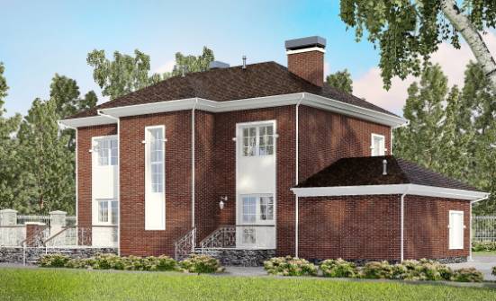 180-006-Л Проект двухэтажного дома, гараж, классический коттедж из кирпича Ленск | Проекты домов от House Expert