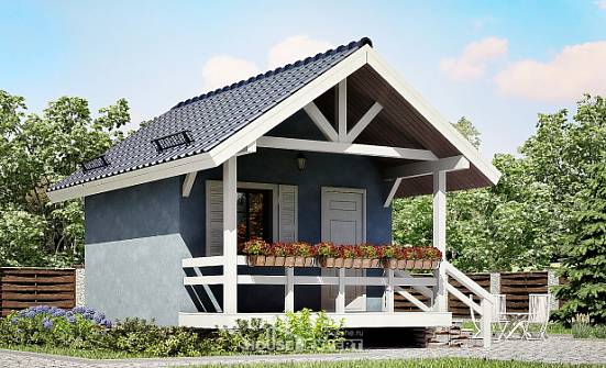 020-001-П Проект одноэтажного дома, маленький домик из бревен Ленск | Проекты домов от House Expert