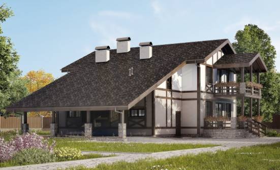 250-002-П Проект двухэтажного дома с мансардным этажом, гараж, классический загородный дом из кирпича Нерюнгри | Проекты домов от House Expert