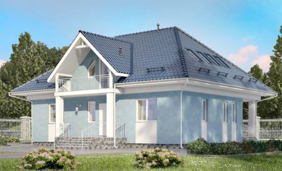 200-002-П Проект двухэтажного дома мансардой, современный домик из керамзитобетонных блоков Алдан | Проекты домов от House Expert