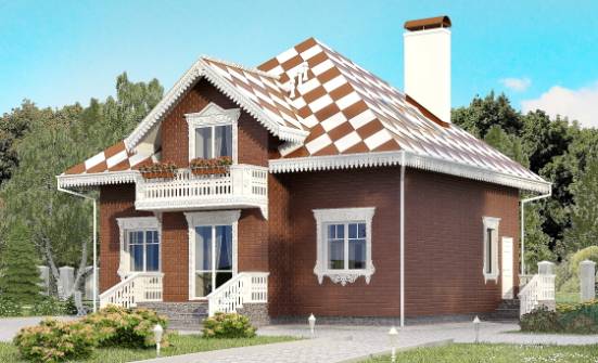 155-003-Л Проект двухэтажного дома мансардой и гаражом, недорогой домик из блока Нерюнгри | Проекты домов от House Expert