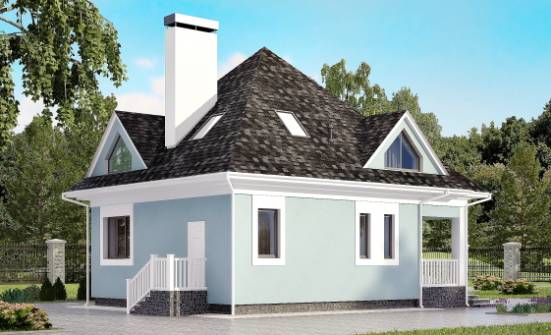 110-001-Л Проект двухэтажного дома с мансардным этажом, бюджетный домик из газобетона Якутск | Проекты домов от House Expert