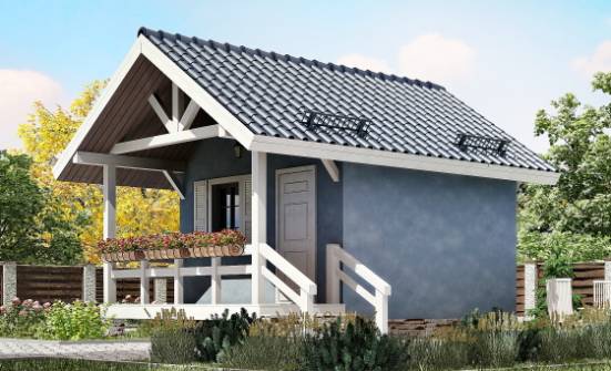 020-001-П Проект одноэтажного дома, маленький домик из бревен Ленск | Проекты домов от House Expert