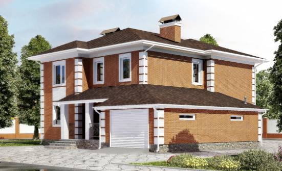 220-004-Л Проект двухэтажного дома и гаражом, красивый домик из кирпича Ленск | Проекты домов от House Expert