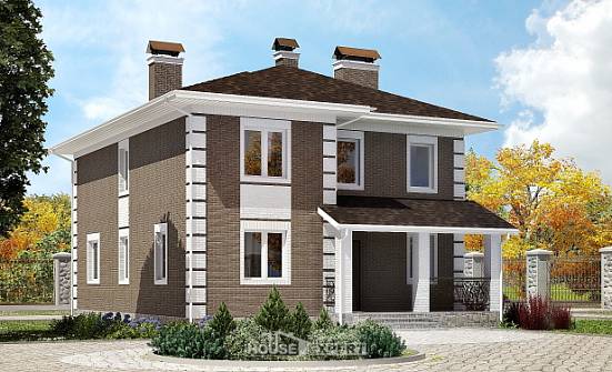 185-002-П Проект двухэтажного дома, доступный коттедж из блока Нерюнгри | Проекты домов от House Expert