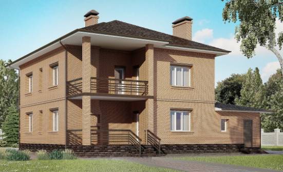 245-003-Л Проект двухэтажного дома, гараж, простой дом из кирпича Ленск | Проекты домов от House Expert
