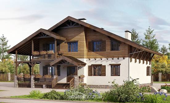260-001-П Проект двухэтажного дома мансардный этаж, красивый домик из кирпича Якутск | Проекты домов от House Expert