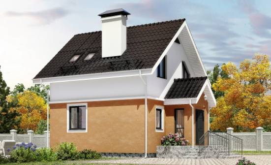 070-001-Л Проект двухэтажного дома с мансардным этажом, красивый загородный дом из пеноблока Нерюнгри | Проекты домов от House Expert