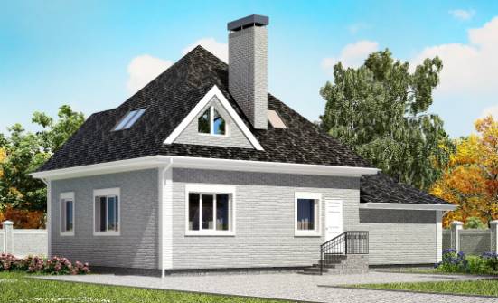 135-001-Л Проект двухэтажного дома с мансардой, гараж, уютный дом из кирпича Мирный | Проекты домов от House Expert