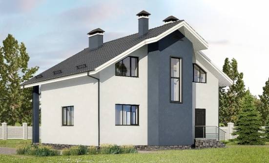 150-005-П Проект двухэтажного дома мансардный этаж, простой домик из пеноблока Мирный | Проекты домов от House Expert