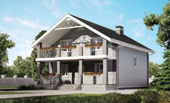 150-007-П Проект двухэтажного дома мансардой, компактный дом из пеноблока Якутск | Проекты домов от House Expert