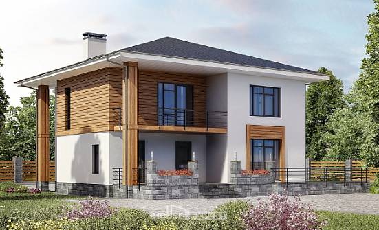 180-015-П Проект двухэтажного дома, уютный домик из газосиликатных блоков Ленск | Проекты домов от House Expert