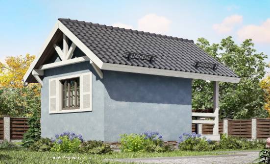 020-001-П Проект одноэтажного дома, маленький домик из бревен Ленск | Проекты одноэтажных домов от House Expert