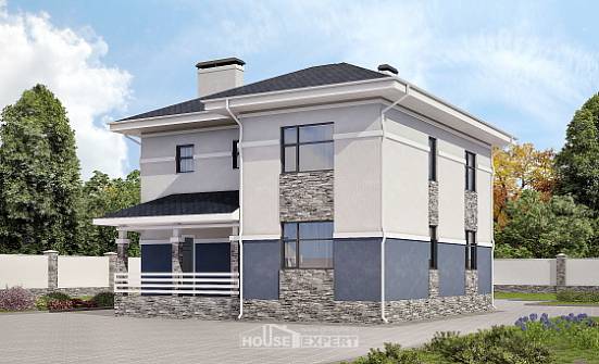 150-014-Л Проект двухэтажного дома, скромный дом из теплоблока Якутск | Проекты домов от House Expert