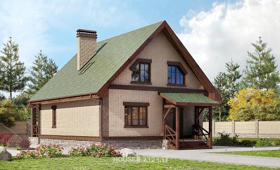160-011-П Проект двухэтажного дома мансардой, скромный загородный дом из поризованных блоков Ленск | Проекты домов от House Expert