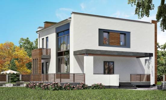 220-003-П Проект двухэтажного дома, гараж, классический домик из блока Мирный | Проекты домов от House Expert