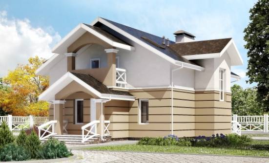 155-009-П Проект двухэтажного дома мансардой, красивый домик из поризованных блоков Алдан | Проекты домов от House Expert