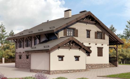 255-002-П Проект двухэтажного дома с мансардой и гаражом, огромный коттедж из твинблока Мирный | Проекты домов от House Expert