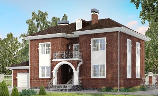 180-006-Л Проект двухэтажного дома, гараж, классический коттедж из кирпича Ленск | Проекты домов от House Expert