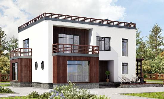 215-002-П Проект двухэтажного дома, средний загородный дом из газобетона Ленск | Проекты домов от House Expert