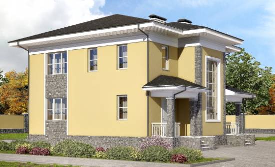 155-011-Л Проект двухэтажного дома, уютный коттедж из пеноблока Алдан | Проекты домов от House Expert