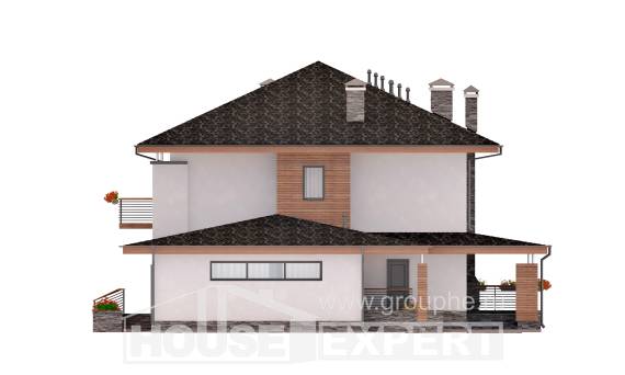 305-001-П Проект двухэтажного дома, гараж, красивый дом из теплоблока, Мирный