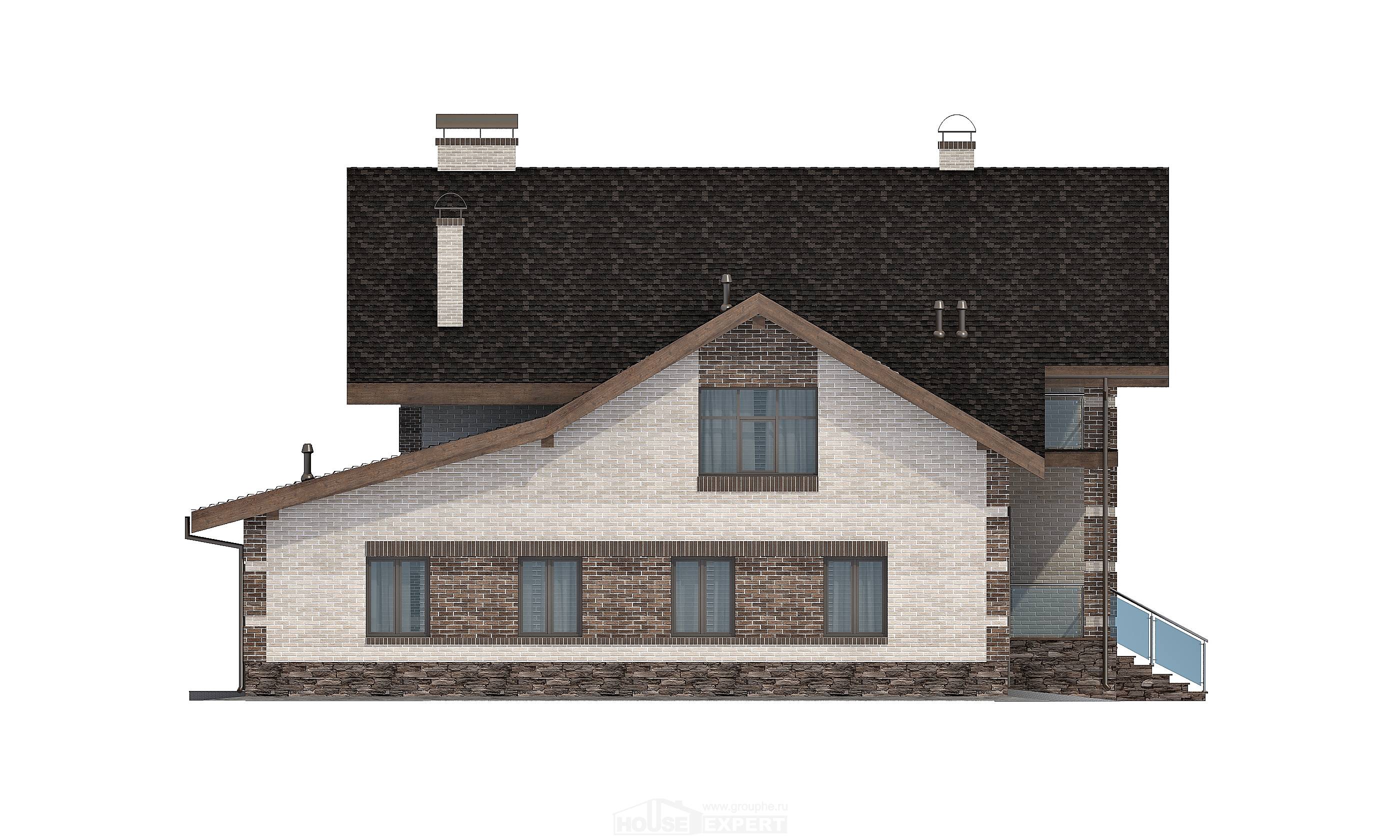 245-005-П Проект двухэтажного дома мансардой, гараж, классический домик из арболита, Нерюнгри